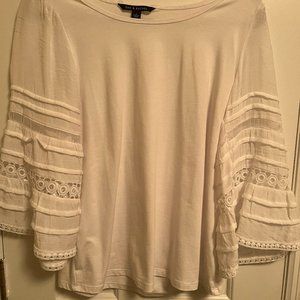 Beautiful White Knit Top with Bell Sleeves